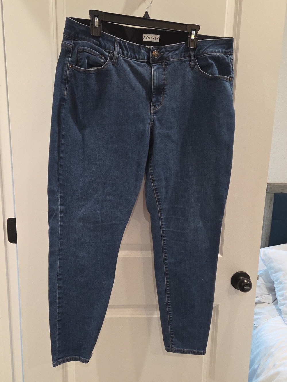 Ava & Viv Dark Blue Skinny High-Rise Jeans